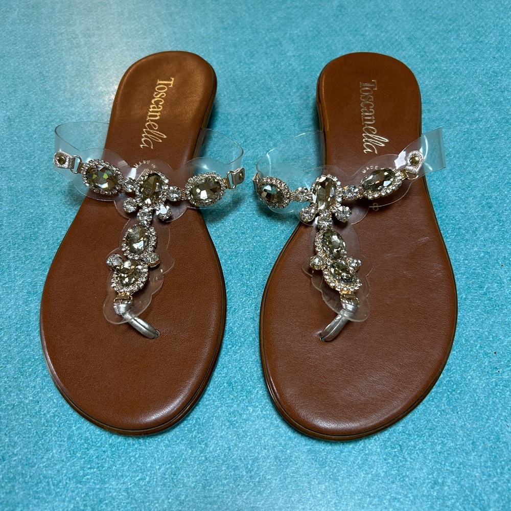 Sparkling Toscan Ella Rhinestone Sandals
